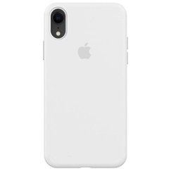 Чехол для Apple iPhone XR (6.1"") Silicone Case Full с микрофиброй и закрытым низом Белый / White