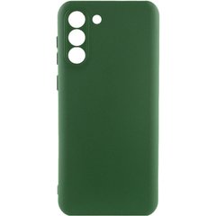 Чехол для Samsung Galaxy S22 Silicone Full camera закрытый низ + защита камеры Зеленый / Dark green