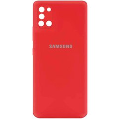 Чехол для Samsung Galaxy A31 Silicone Full camera закрытый низ + защита камеры Красный / Red