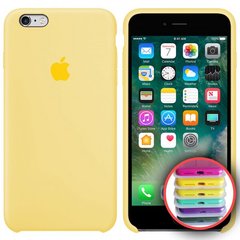Чохол silicone case for iPhone 6 / 6s з мікрофіброю і закритим низом Mellow Yellow / Світло - жовтий