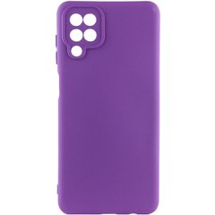 Чохол для Samsung A12 Silicone Full з закритим низом і мікрофіброю Фіолетовий / Purple