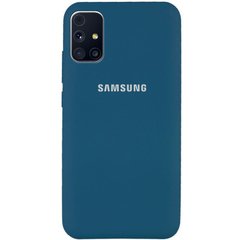 Чехол для Samsung Galaxy M31s (M317) Silicone Full Синий / Cosmos blue c закрытым низом и микрофиброю