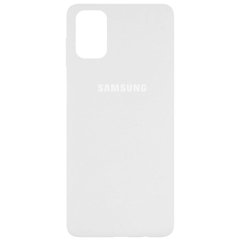 Чехол для Samsung Galaxy M51 Silicone Full Белый / White с закрытым низом и микрофиброй