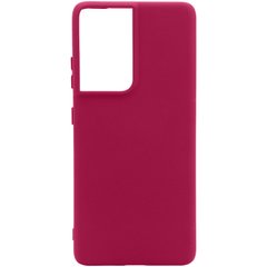 Чехол Silicone Cover Full without Logo (A) для Samsung Galaxy S21 Ultra (Бордовый / Marsala)