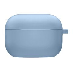 Силиконовый футляр с микрофиброй для наушников Airpods Pro (Голубой / Lilac Blue)