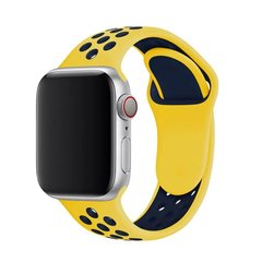 Силиконовый ремешок Sport Nike+ для Apple watch 38mm / 40mm Black-Yellow