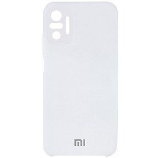 Чехол для Xiaomi Redmi Note 10 Pro Silicone Full camera (AAA) защита камеры Белый / White
