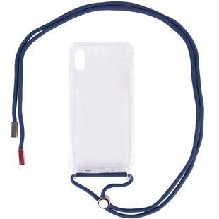 Чехол TPU Crossbody Transparent для Apple iPhone X / XS (5.8"") Синий