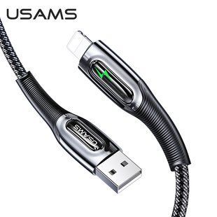 Кабель USAMS Lightning Smart Power Off Cable Raydan Series US-SJ470 |2m, 2.4A| Black, Black