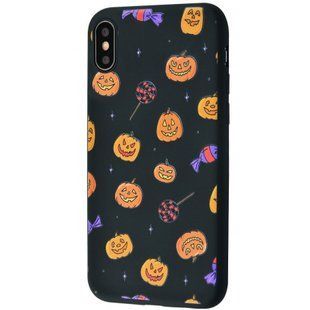 TPU чохол WAVE Fancy для Apple iPhone X / XS (5.8 ") (Smiling pumpkins / Black)