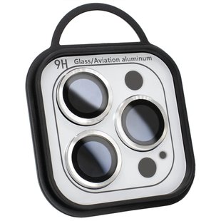 Защитное стекло Metal Classic на камеру (в упак.) для Apple iPhone 13 Pro / 13 Pro Max (Серебряный / Silver)