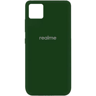 Чохол для Realme C11 Silicone Full з закритим низом і мікрофіброю Зелений / Dark green