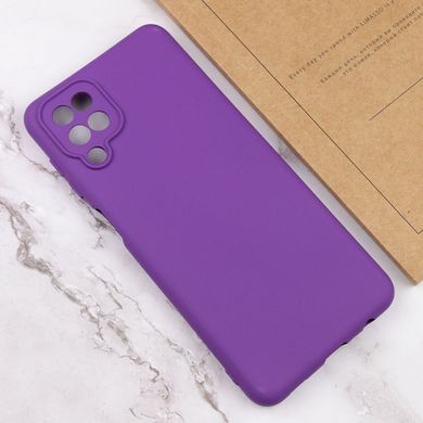 Чехол для Samsung A12 Silicone Full с закрытым низом и микрофиброй Фиолетовый / Purple