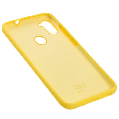 Чохол для Samsung Galaxy A11 / M11 Silicone Full жовтий з закритим низом і мікрофіброю