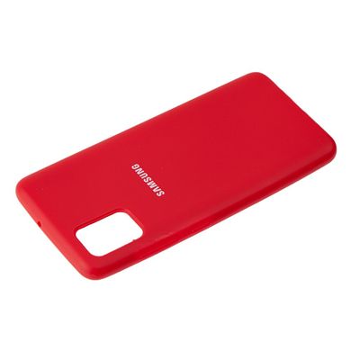 Чехол для Samsung Galaxy A51 (A515) Silicone Full темно-красный с закрытым низом и микрофиброй