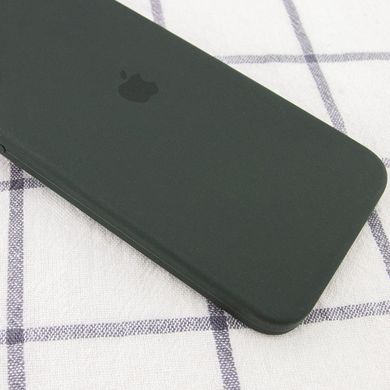 Чехол для Apple iPhone 11 Pro Max Silicone Full camera закрытый низ + защита камеры (Зеленый / Black Green)