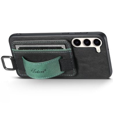 Кожаный чехол Wallet case and straps для Samsung Galaxy A24 4G (Черный / Black)