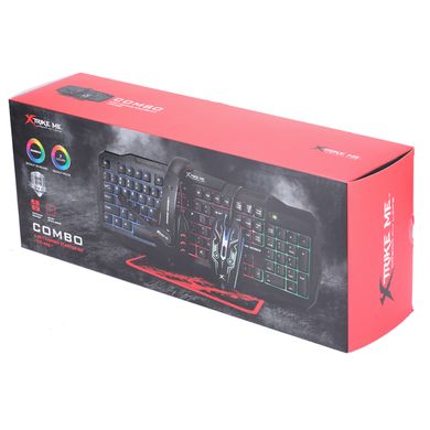 Набір Gaming Combo 4-in-1 XTRIKE ME CM-406 (Keyboard ENG розкладка/Headset/Mousфe/Mousepad), Black