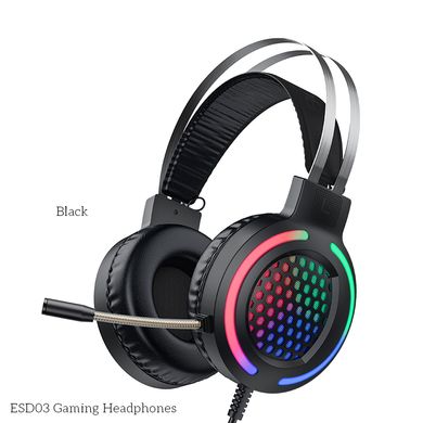 Навушники НОСО Gaming LED Headphones ESD03 / Black