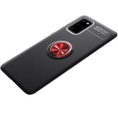 TPU чехол Deen ColorRing под магнитный держатель (opp) для Samsung Galaxy S20+ | Красный/Черный