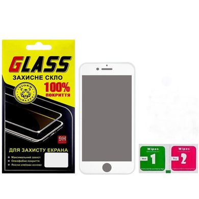 Защитное стекло для Iphone 7 plus / 8 Plus Full Glue Anti-Spy Анти шпион Белое