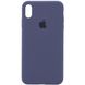Чехол silicone case for iPhone X/XS с микрофиброй и закрытым низом Midnight Blue