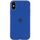 Чохол silicone case for iPhone XS Max з мікрофіброю і закритим низом Royal blue