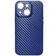 Кожаный чехол Leather Case Carbon series для Apple iPhone 13 (6.1"") Синий