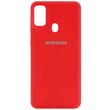 Чехол для Samsung Galaxy M21 / M30s Silicone Full красный с закрытым низом и микрофиброй