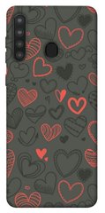 Чехол для Samsung Galaxy A21 PandaPrint Милые сердца паттерн