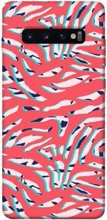 Чехол для Samsung Galaxy S10+ PandaPrint Red Zebra print паттерн