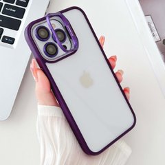 Чехол с подставкой для iPhone 12 / 12 Pro Lens Shield + стекла на камеру Purple