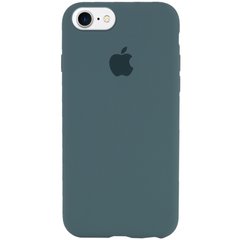 Чехол silicone case for iPhone 7/8 с микрофиброй и закрытым низом Зеленый / Pine green