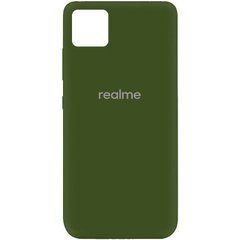 Чехол для Realme C11 Silicone Full с закрытым низом и микрофиброй Зеленый / Forest green