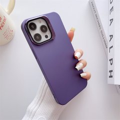 Чехол для iPhone 12 / 12 Pro TPU Camera Stand Mat + Стекло на камеру Purple