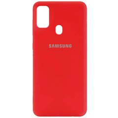 Чохол для Samsung Galaxy M21 / M30s Silicone Full червоний з закритим низом і мікрофіброю