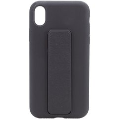 Чехол Silicone Case Hand Holder для Apple iPhone X / XS (5.8") (Черный / Black)