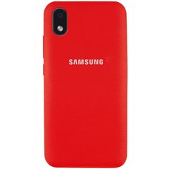 Чехол для Samsung Galaxy M01 Core / A01 Core Silicone Full Красный c закрытым низом и микрофиброю