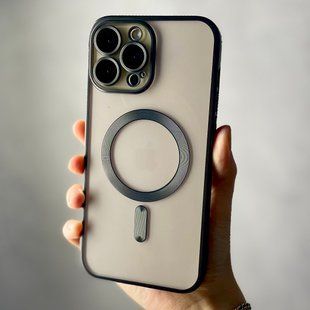Чохол для iPhone 15 Pro Max Matt Shining Case with Magsafe + скло на камеру