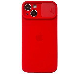 Чохол для iPhone 13 Silicone with Logo hide camera + шторка на камеру Red