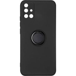 Чехол TPU Candy Ring Full Camera для Samsung Galaxy A71 (Черный / Black)