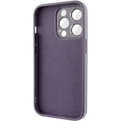 Чехол для iPhone 13 Pro Стеклянный матовый + стекло на камеру с микрофиброй TPU+Glass Sapphire Midnight Deep Purple