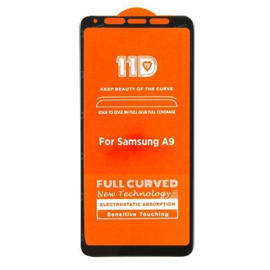 11D (5D +) скло для Samsung Galaxy A9 2018 Black Чорне - Повний клей, Черный