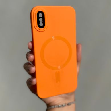 Чехол для iPhone X / XS Sapphire Matte with MagSafe + стекло на камеру Orange