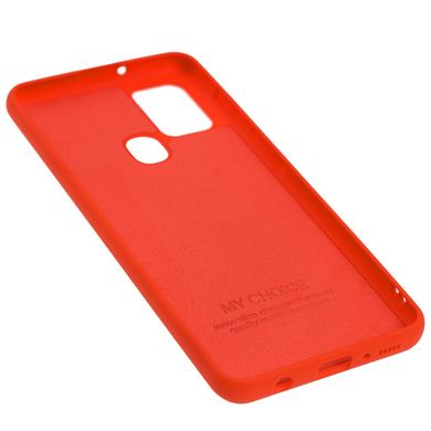 Чохол для Samsung Galaxy A21s (A217) Silicone Full червоний з закритим низом і мікрофіброю