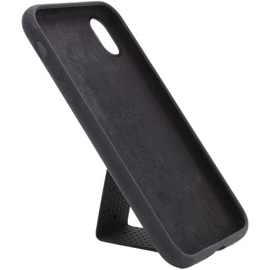 Чехол Silicone Case Hand Holder для Apple iPhone X / XS (5.8") (Черный / Black)