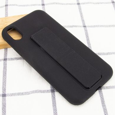 Чохол Silicone Case Hand Holder для Apple iPhone X / XS (5.8") (Чорний / Black)