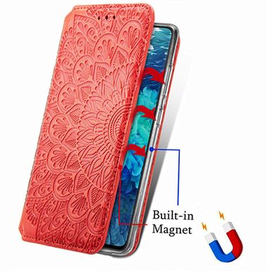 Шкіряний чохол книжка GETMAN Mandala (PU) для Samsung Galaxy S20 FE (Червоний)
