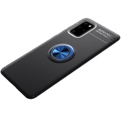 TPU чехол Deen ColorRing под магнитный держатель (opp) для Samsung Galaxy S20+ | Синий/Черный