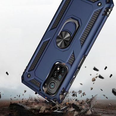 Ударопрочный чехол Serge Ring for Magnet для Xiaomi Mi 10T / Mi 10T Pro Темно-синий/ Противоударный, бронированный